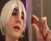 Sissy femboy shows his feet and mouth to you (Vore Giantess Roleplay) from codi vore shemale