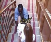 Black Guy Pump Deep All Tight Holes of a Sexy White Student on the Stairs from sithirs