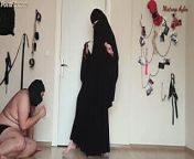 Muslim mistress canes fat slave from muslim femdom