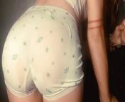 Horny babe pours water on herself while wearing only white, how see-through does my clothes get? from indian girl panty visible through salwar kameez