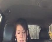 Very cute chick gets fingered to orgasm in back seat from very cute naked girl