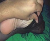 Removing stockings before footfuck from mimi sex tolly woodfuck