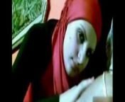 arab girl with red hijab sucking dick from hijab suckin