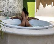 BIG ASS Girlfriend Gets Fucked By Big BBC In Outdoor Jacuzzi -amateur couple- Nysdel from hard indian couple getting sex