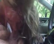 Wife obsessed with sucking cock in car from anuty sucking cock