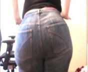 Perfect fat round ass teasing in jeans from fat round big butt