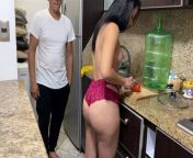 I Found Beautiful Milf Wife Cooking in Bikini with her Huge Ass and Stayed to Help Her from american mom help to bath