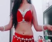 Sexy belly dance from jelly tiktok song with clothed and naked versions of the same