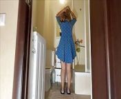 Stepmom was getting ready for work but she was fucked in anal from aunty ready for fuck