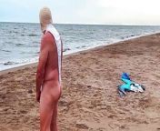 My husband in a chastity cage is exposed on a beach from oli heart nude beach exposing