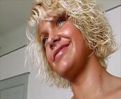 A beautiful blonde babe from Germany gets warm cum on her natural tits from beautiful blonde babe fucks her horny college professor and eats the cum off his dick to pass