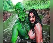 Erotic Art Or Drawing Of Sexy Indian Desi Bhabhi in Love With an Extraterrestrial Alien from realistic perfection hentai art by richard harris 19 jpg