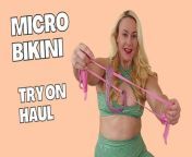 Micro bikini try on haul from micro bikini big boobs