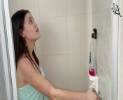 I call a plumber to fix my shower but he ends up fucking me hard until he cums in my mouth. from plumber desi