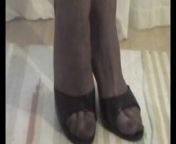 P 1-4 - FOOT FETISH: My Feet in Stockings with open Mules from only bangla suskul gules xxx