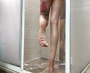 FOOT WORSHIP - Foot Shower, Shave & Red Nails from my night time shower routina xx 4