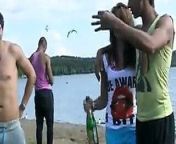 group sex of students at Lake from russian porn star school university