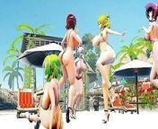 5 Thick Huge Tits Girls Dancing On The Beach (Carry Me Off) from gender bender anime