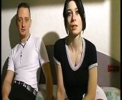 Casting of a young couple with a pretty brunette banged with cum in mouth from 21 hotel