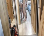 Best friends wife seduce married man with her hairy pussy 4K and he fucking her in front of the mirror in doggy from friends wife fucked doggystyle