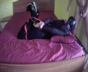 Laura on Heels hogtied on the bed in stockings and high heels from malizia laura bed sex all vid