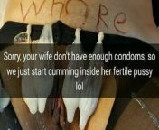 Condoms ran out, so we start cumming inside your wife! from group condom use