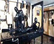 BDSM hardcore tied on the torture bench she is chastised hard from sex from beach
