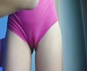 camel toe in panty shorts teasing from babysitter intentionally shows camel toe to her boss