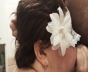 Curvy short-haired slut is so hungry for a cock, she sucks me in the shower, swallows all the cum from short hair black bbw bitch