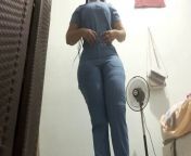 SEXY NURSE COMES HOME FR0M WORK AND CHANGES HER CLOTHES from changing and milk