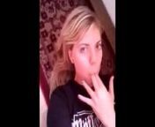 blonde girl films herself with her phone masturbating from self filmed pussy licking