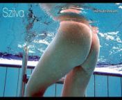 Nata Szilva the hot Hungarian babe swimming from bubbling water
