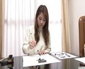 Japanese calligraphy teacher special stark naked lesson from girip