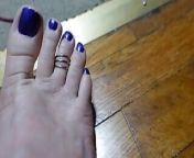 Toe Wiggling with Toe Ring and Purple Toenails from toe ring feet