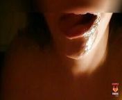naughty married woman giving blowjob to male getting milk in her mouth from got milk in her bo