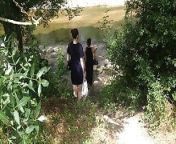 Near the river side from outdoor river bath and sex with aunty