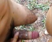 Horny shemale gets deep anal fuck from a guy with big dick in the forest from horny shemale