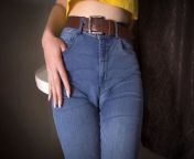 Sexy Milf Teasing Her Big Cameltoe In Tight Blue Jeans from girl teen jeans tight camel toes