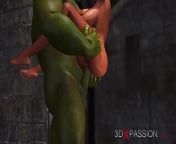 Young anal sex slave gets fucked by a big green monster from anal sex slave
