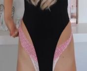 Try-On Blonde Panties Take Off from my swimsuit haul
