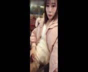 sexy ladyboy cuming in cafe from cute shemale cuming
