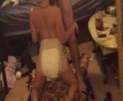 Diaper whore blowjob from duater and dad