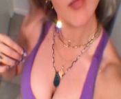 Joanna ''JoJo'' Levesque cleavage in purple top, selfie from joanna lumley fake nude