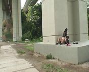 Take a young whore to fuck under a bridge in a public park from blowing on the bridge in the forest