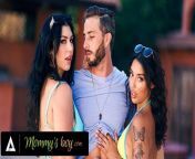 MOMMY'S BOY - Latina Stepmom Queenie Sateen and BFF Vanessa Sky Take Turns With Stepson's Big Dick! from virgin boy beg stepmom