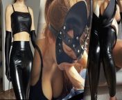Fulfilling My Stepbrother's Wet Dream of Fucking a Leather Suit Girl from amateur teen in a leather skirt briskly jumps on a dick