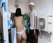 The neighbor wants me to fuck her and her excuse is to fix her washing machine - Porn in Spanish from awek tunjuk cipap