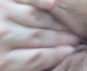 Rubbing my slippery young wet pussy from cute brunette snapchat teen solo masturbation with long dildo