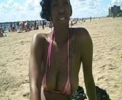 New Model Jazzy At The Beach With Tiny Bikini! :D from alerrandra munhoz en bikini d