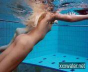 Milana and Katrin strip eachother underwater from nora milana and kamila